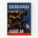 Vintage plakat 'Czechoslovaks Carry On' - Patriotisk vægdekoration