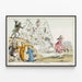 Gammel plakat De Groote Expeditie - Historisk satirisk illustration — indrammet kunstværk på væggen