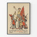 Vintage plakat for økonomisk støtte Volksherstel med middelalderlige figurer