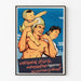 Vintage plakat af en lykkelig familie til vægdekoration