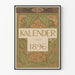 Plakat Kalender 1896 med blomsterdekorer