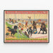Vintage plakat af cirkus Barnum & Bailey med dyr og klovne — indrammet kunstværk på væggen