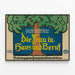 Vintage tysk plakat Die Frau in Haus og Beruf 1912 — indrammet kunstværk på væggen