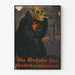 Vintage plakat med dyster propagandabilled med kranium og blodig segl