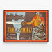 Vintage plakat Die Nibelungen med kriger i kamp og sværd — indrammet kunstværk på væggen