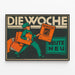 Vintage plakat af 'Die Woche' illustrerede moderne avis 1914 — indrammet kunstværk på væggen