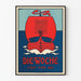 Vintage plakat Die Woche med rødt skib på blå baggrund