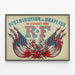 Vintage plakat af Flaguddeling den 14. juli 1880 - Patriotisk vægdekoration — indrammet kunstværk på væggen