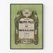 Vintage plakat af Doctor Ralph's Pills til vægdekoration