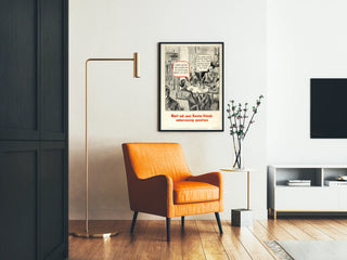 Vintage plakat til vægdekoration med militærrådgivning