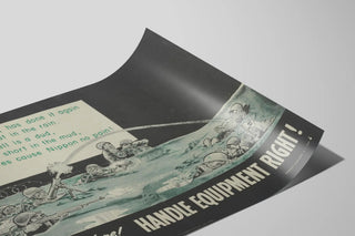 Vintage militær vægplakat « Don’t Be a Dope - Handle Equipment Right » — visning af kunstværket