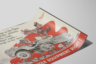 Vintage plakat Sikkerhed Militært udstyr Joe Dope — visning af kunstværket
