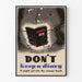 Vintage propagandaplakat fra England 'Don't Keep a Diary'