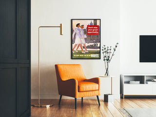 Vintage militær plakat Navy Waves – retro vægdekoration