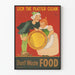 Vintage plakat Don't Waste Food - Vægdekoration til køkkenet