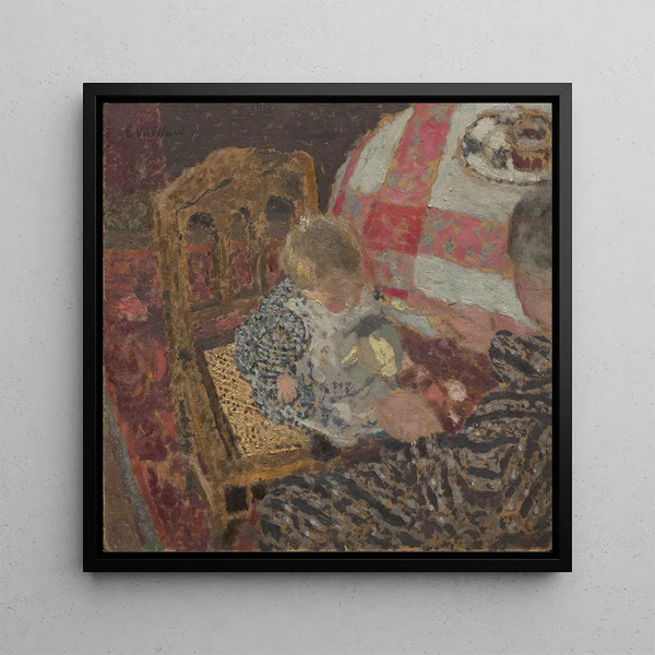 Kunsttryk af Morgenmad med Annette og hendes bedstemor - Édouard Vuillard | Kunsttryk