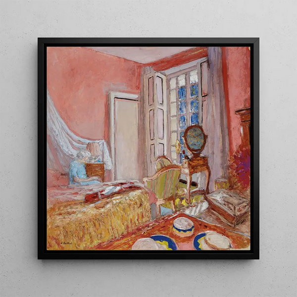 Kunsttryk af Madame Hessel i det lyserøde værelse ved Clayes - Édouard Vuillard