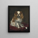 En king charles spaniel - Édouard Manet — indrammet kunstværk på væggen