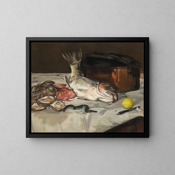 naturtro fisk - Édouard Manet — indrammet kunstværk på væggen