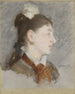 ung pige med brudt krave i profil - Édouard Manet — visning af kunstværket