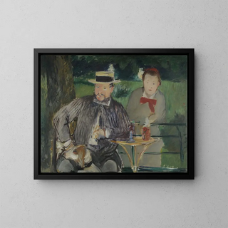 Portrait af Dernest Hosched og hans datter Marthe - Édouard Manet — indrammet kunstværk på væggen