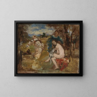 Nymphe surprise - Édouard Manet — indrammet kunstværk på væggen