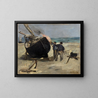 Le bateau goudronné - Édouard Manet — indrammet kunstværk på væggen