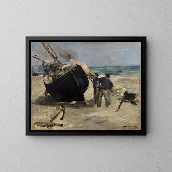 Le bateau goudronné - Édouard Manet — indrammet kunstværk på væggen
