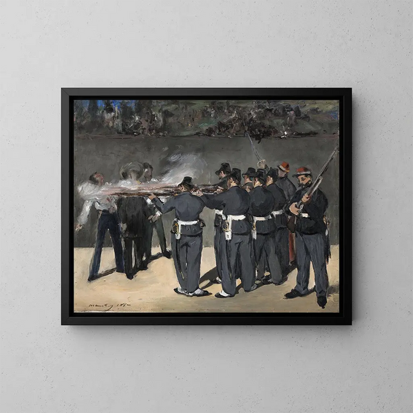 L'Exécution de l'empereur Maximilien - Édouard Manet — indrammet kunstværk på væggen