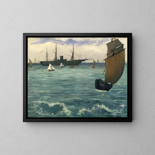Le Kearsarge à Boulogne - Édouard Manet — indrammet kunstværk på væggen