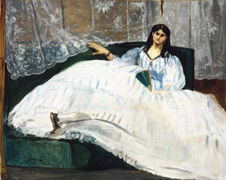 Kvinde med en vifte - Édouard Manet — visning af kunstværket