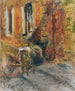 to siddende figurer på trappen foran et hus - Édouard Vuillard — visning af kunstværket