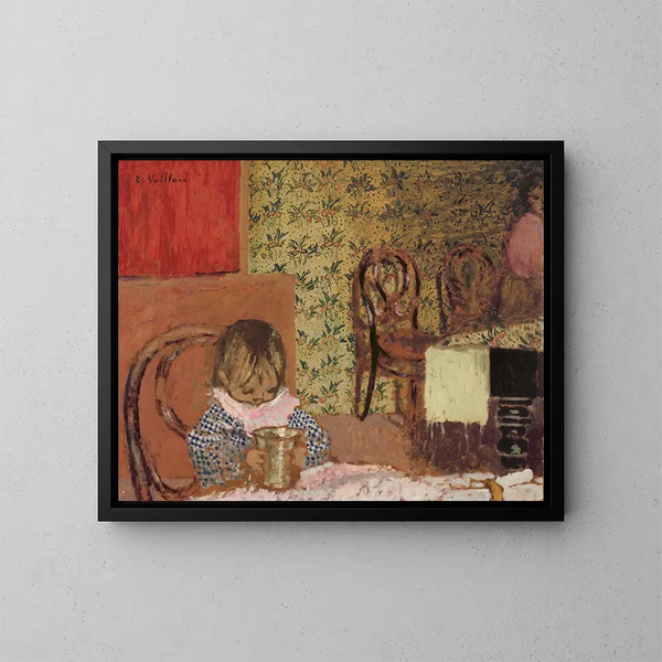 Børn med en kop - Édouard Vuillard — indrammet kunstværk på væggen
