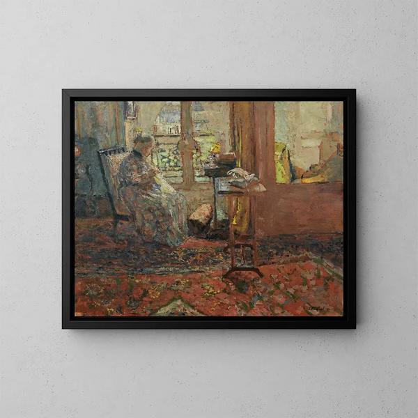 La Couseuse devant la fenêtre - Édouard Vuillard — indrammet kunstværk på væggen