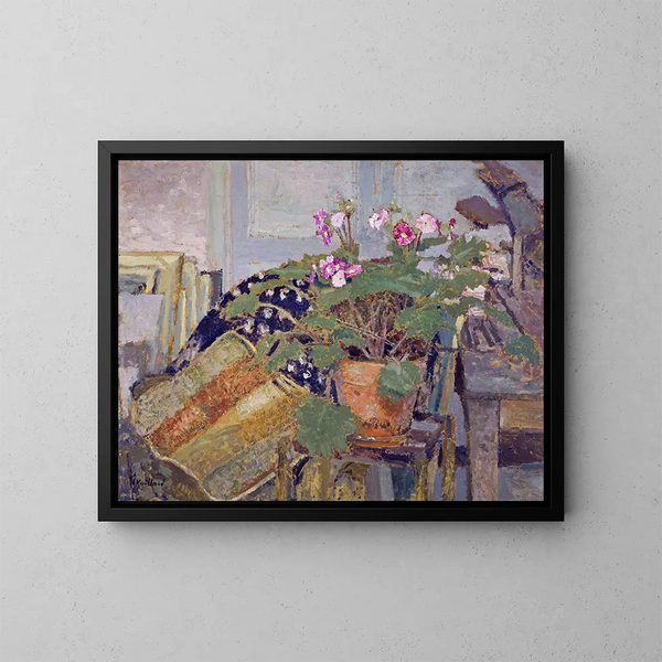 Le Pot de fleurs - Édouard Vuillard — indrammet kunstværk på væggen