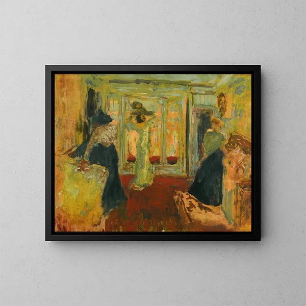 Madame Hessel hos modisten - Édouard Vuillard — indrammet kunstværk på væggen