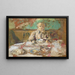 Madame Vuillard ved middagsbordet - Édouard Vuillard — indrammet kunstværk på væggen