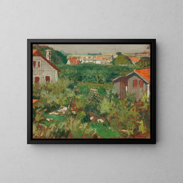 Maisonette-maleri i indhegning - Édouard Vuillard — indrammet kunstværk på væggen