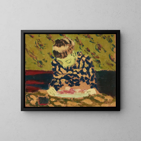 Marie ser på sit værk - Édouard Vuillard — indrammet kunstværk på væggen