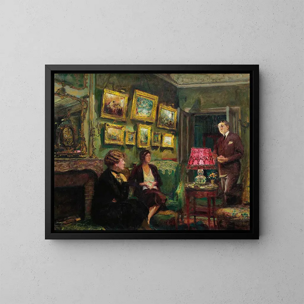 Mme Gillou hjemme hos hende, den perfekte harmoni - Édouard Vuillard — indrammet kunstværk på væggen