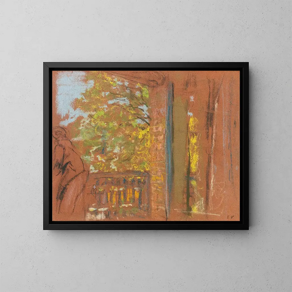 Le balkon ved Closerie des Gents Vaucresson - Édouard Vuillard — indrammet kunstværk på væggen