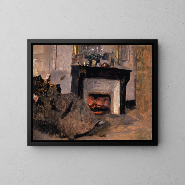 La Cheminée - Édouard Vuillard — indrammet kunstværk på væggen