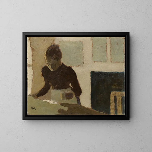 Kvinde strygende - Édouard Vuillard — indrammet kunstværk på væggen