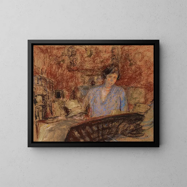 Studie til portrættet af Madame Lucien Sauphar - Édouard Vuillard — indrammet kunstværk på væggen
