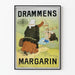 Vintage plakat af Drammens Margarine til vægdekoration