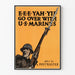 Vintage plakat af de amerikanske marines ved rekrutteringsopkald