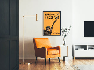 Vintage plakat af de amerikanske marines ved rekrutteringsopkald