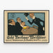 Vintage reklameplakat for ægte Berliner Weißbier — indrammet kunstværk på væggen