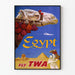 Vintage Egypt Fly TWA Plakat – Vægdekoration Rejse til Egypten
