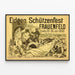 Vintage plakat Eidgen Schützenfest Frauenfeld 1890 — indrammet kunstværk på væggen